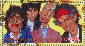 12354707 - congo - circa 2009: stamp printed by congo, shows rolling stones, circa 2009